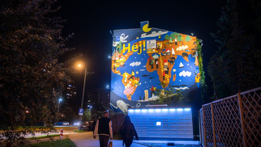 IKEA Hej! IKEA Murale Kraków realizacja noc