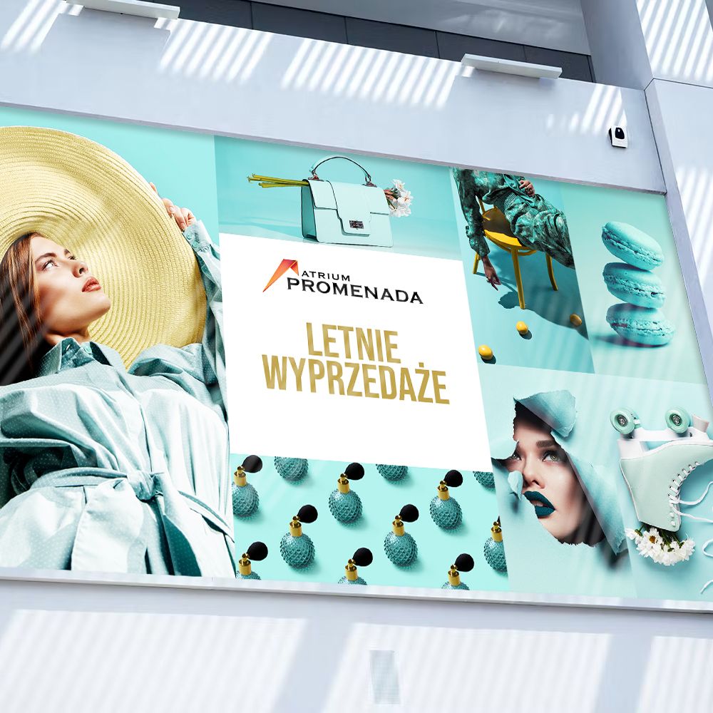 Atrium promenada centrum handlowe letnie wyprzedaże reklama