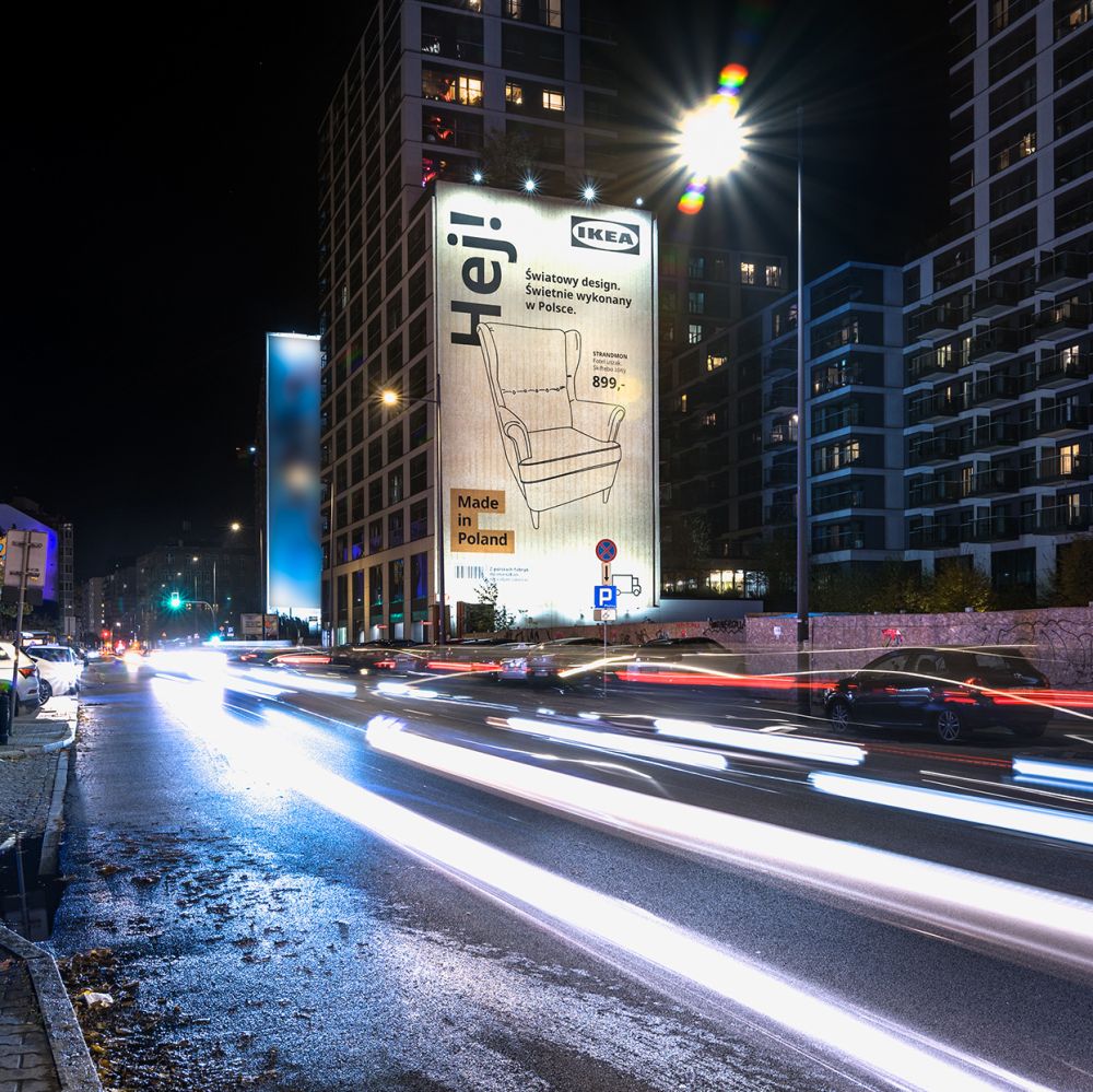 IKEA Hej! IKEA Murale Karton Warszawa noc realizacja