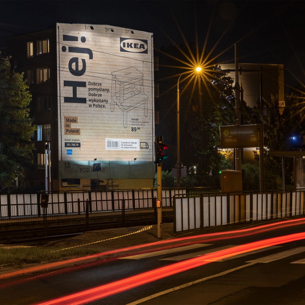 IKEA Hej! IKEA Murale Karton Poznań noc realizacja