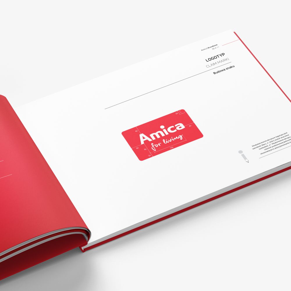 Amica brand book logo budowa