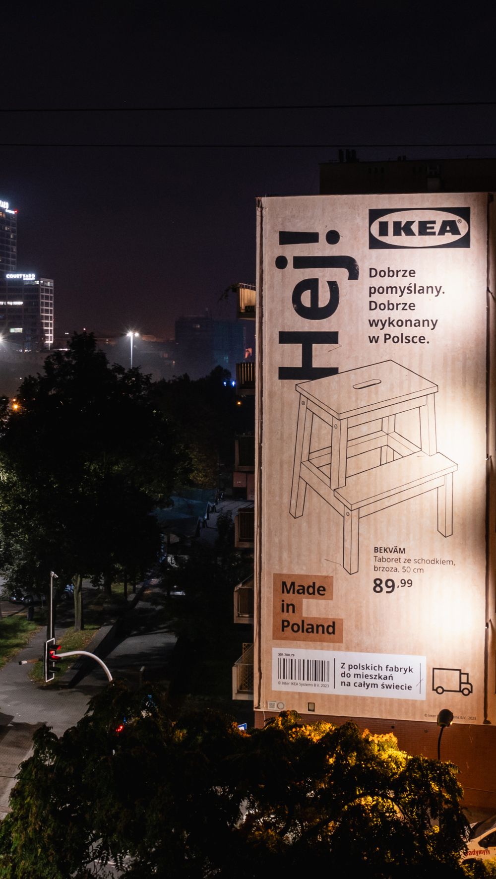 IKEA Hej! IKEA Murale Karton Katowice noc panorama realizacja