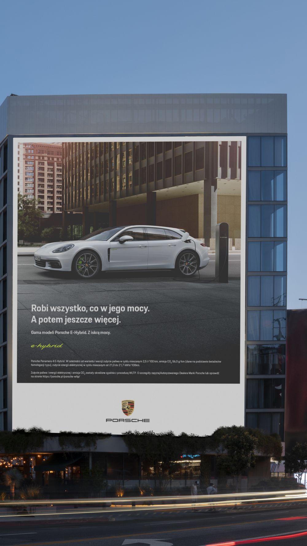 Porsche e hybrid kampania reklama zewnętrzna billboard