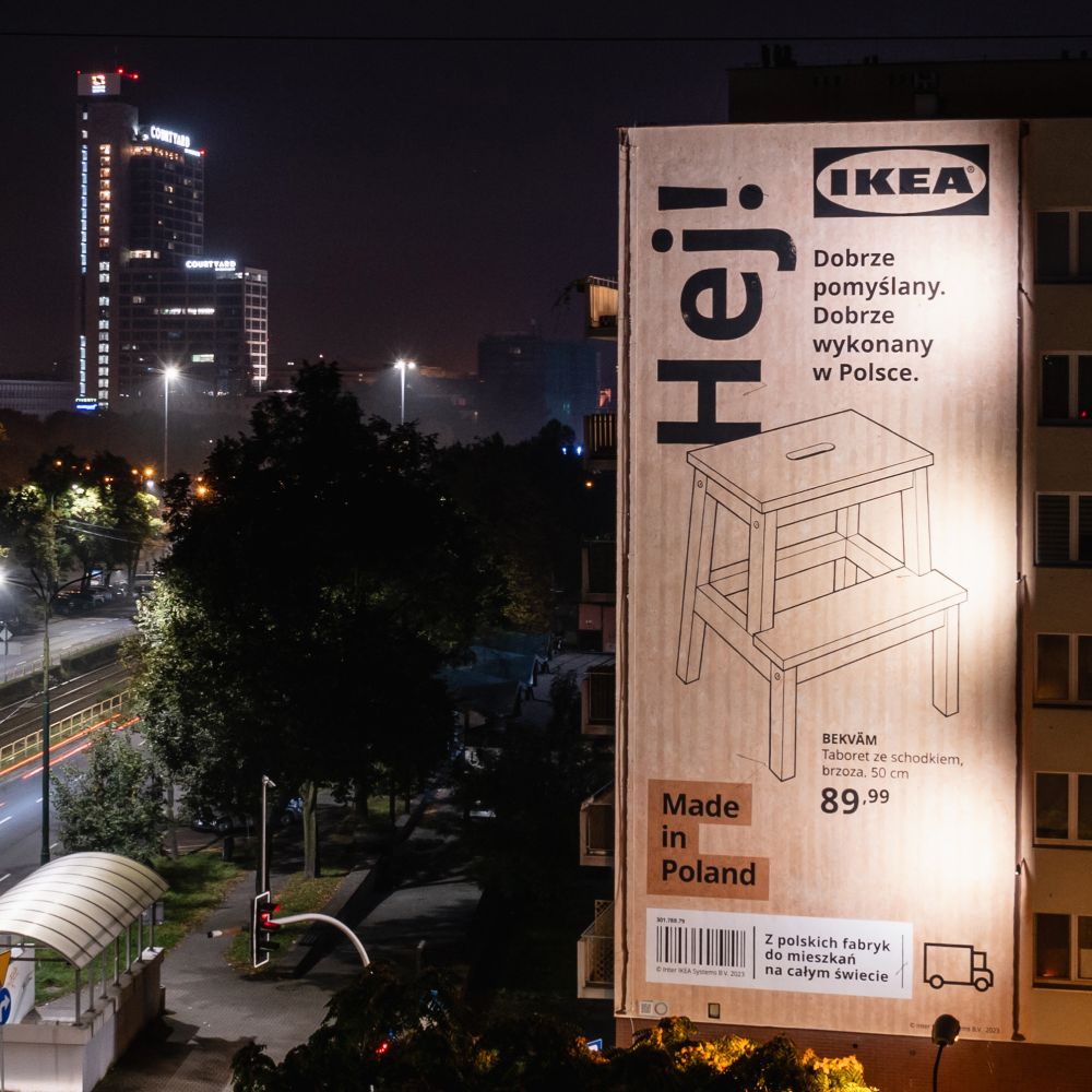 IKEA Hej! IKEA Murale Karton Katowice noc panorama realizacja