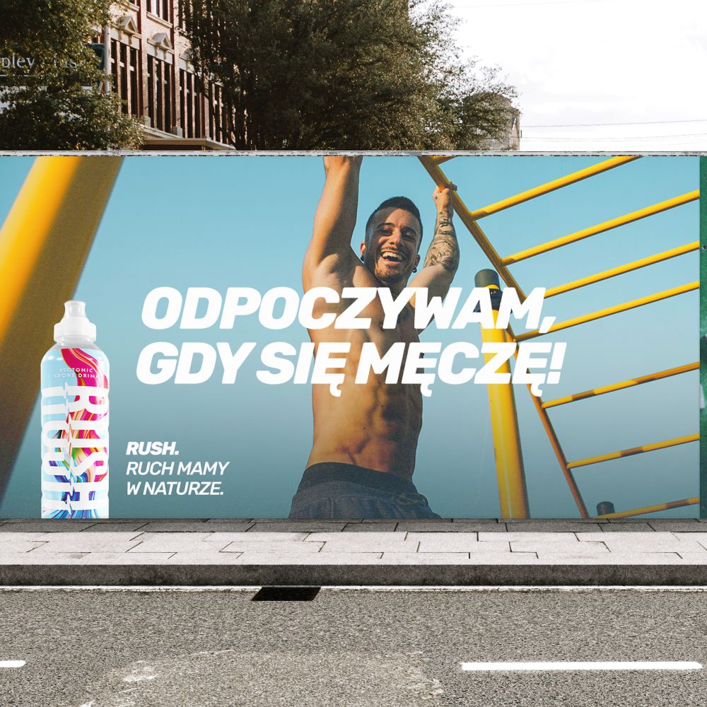 Essa RUSH reklama zewnętrzna parkan billboard