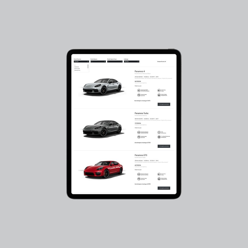 Porsche exclusive manufaktur landing page tablet 1