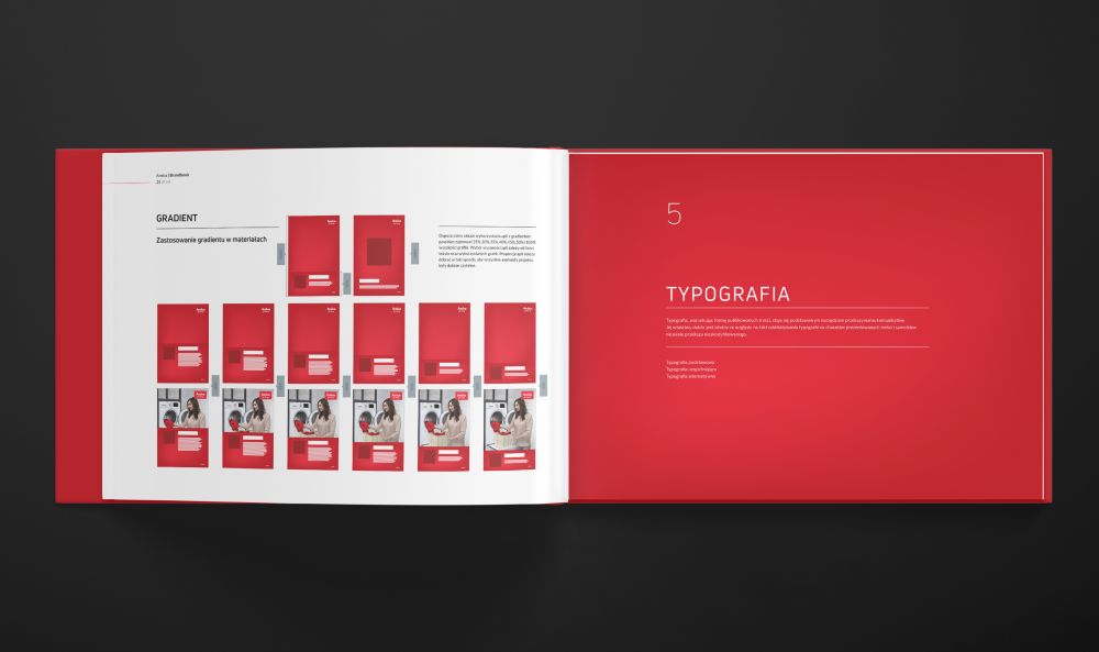 Amica brand book key visual budowa