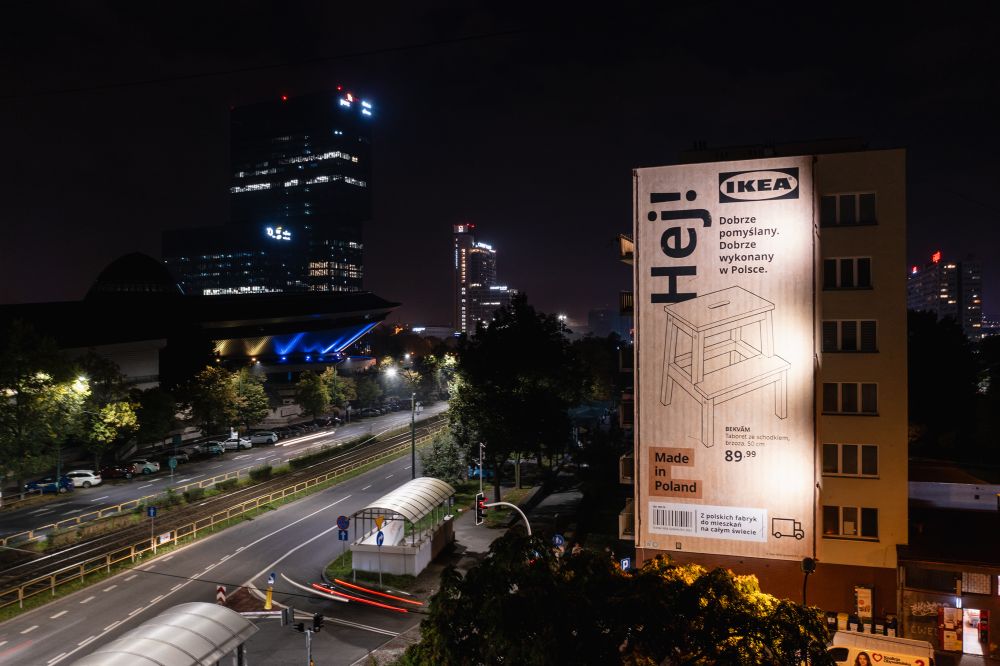 IKEA Hej! IKEA Murale Karton Katowice noc realizacja