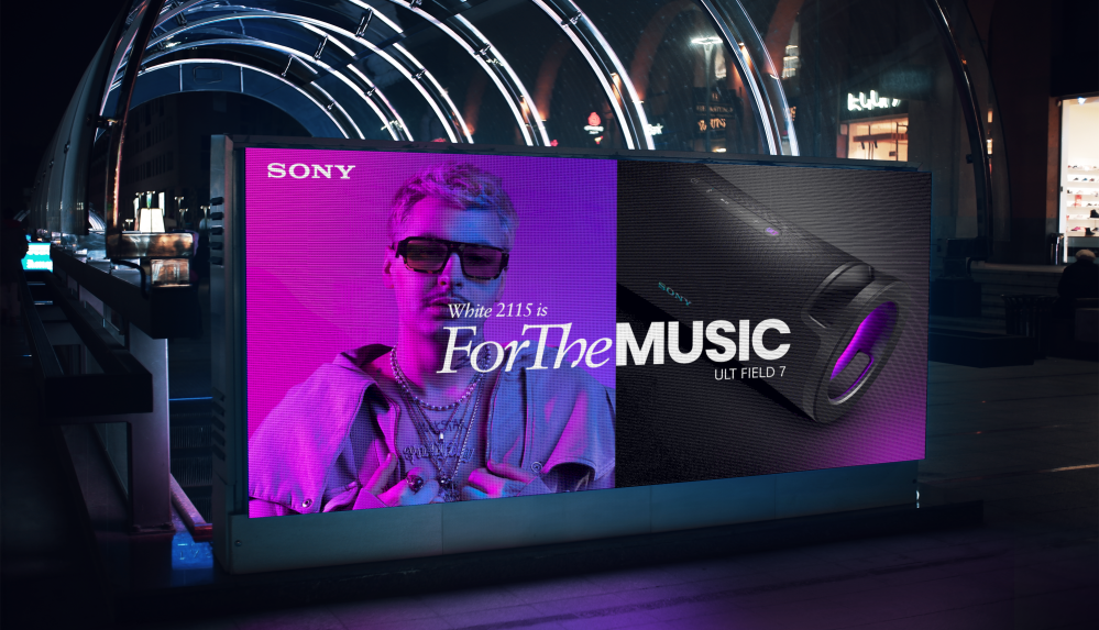 SONY White2115 ULT Power Sound reklama zwenętrzna citylight