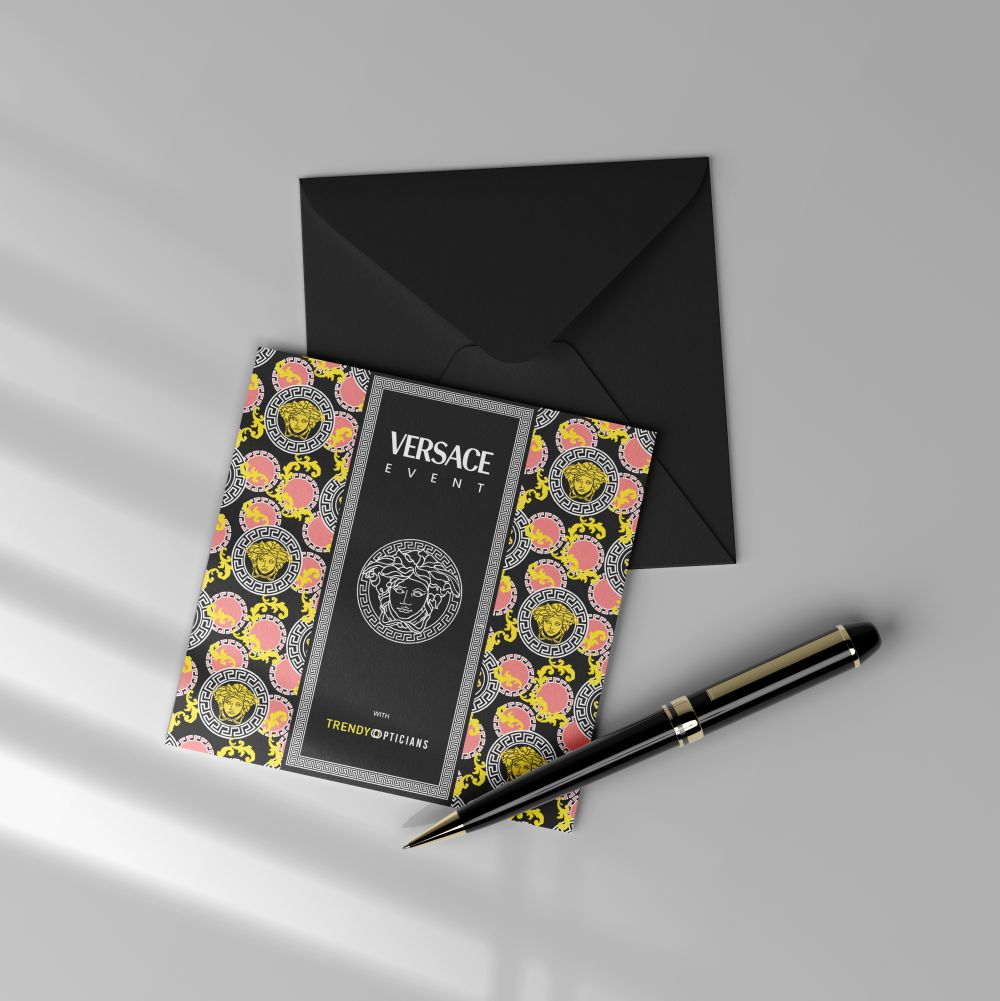 Versace Trendy Opticians zaproszenie koperta