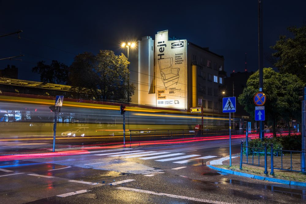 IKEA Hej! IKEA Murale Karton Łódź noc realizacja 2