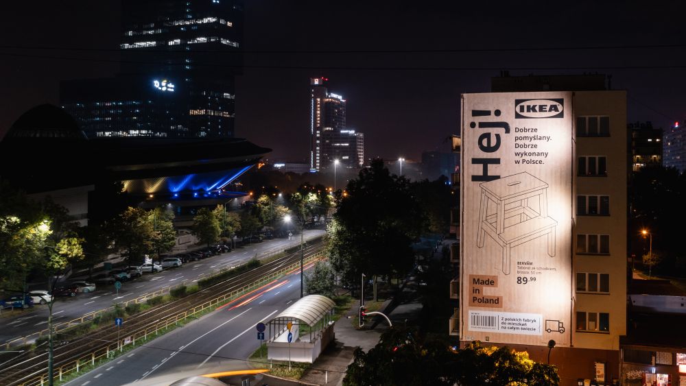 IKEA Hej! IKEA Murale Karton Katowice noc panorama realizacja