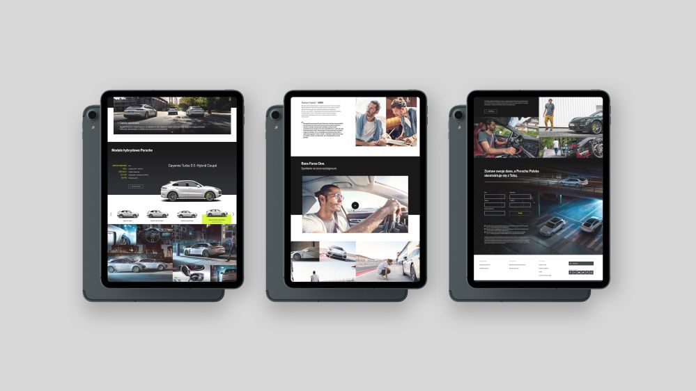 Porsche e hybrid kampania landing page tablet